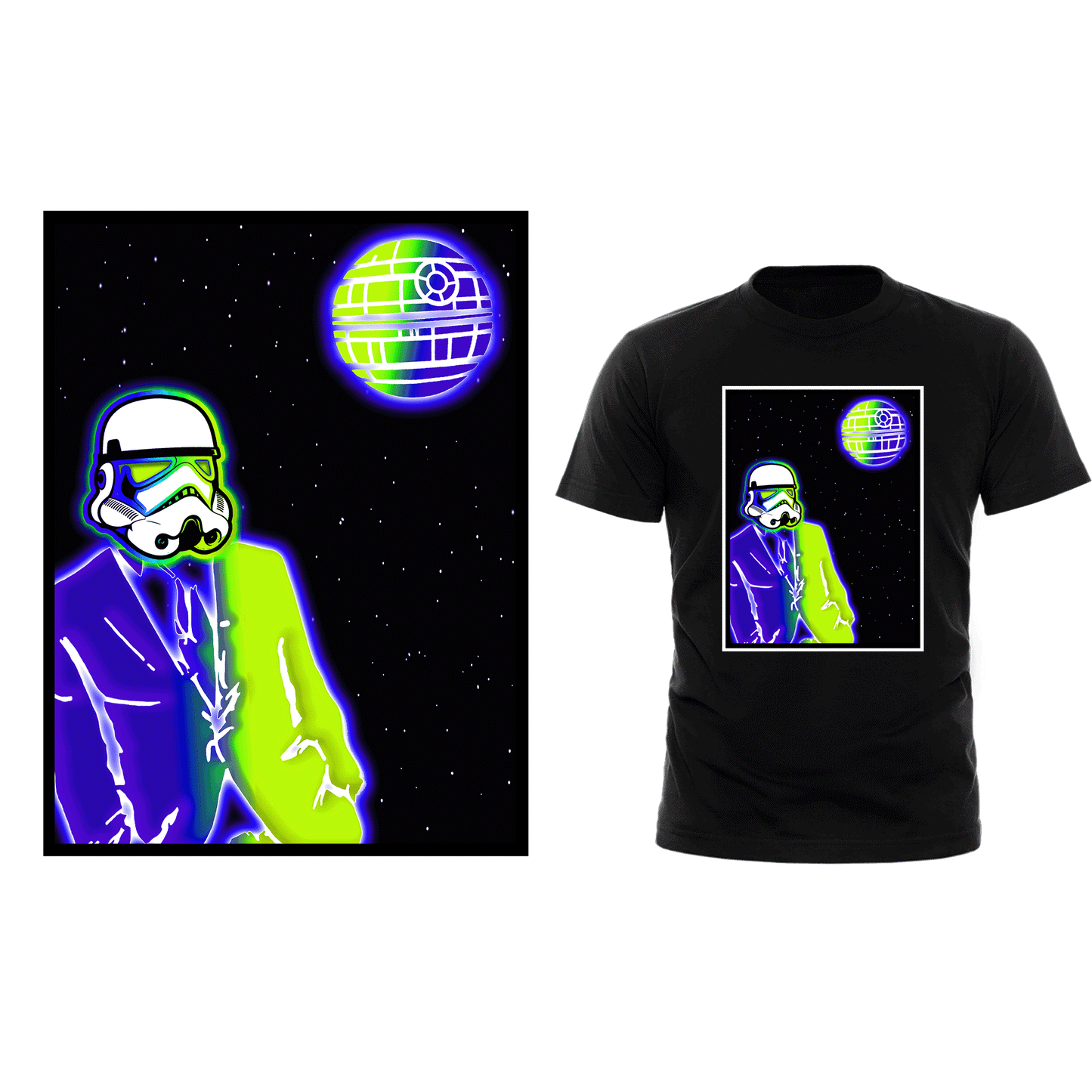 Stormtrooper Blue Sector - Tee + Art Sticker Bundle