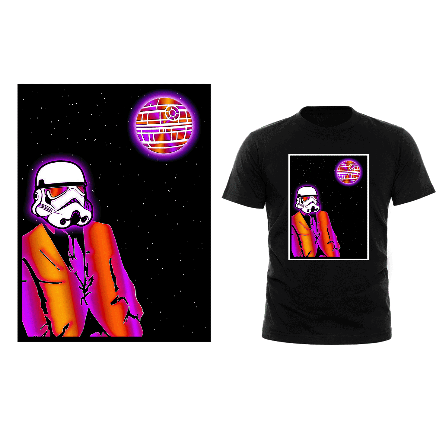 Stormtrooper Crimson Core - Tee + Art Sticker Bundle