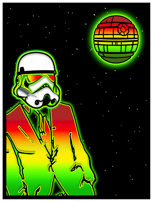 Stormtrooper Neon Heat - Art Sticker