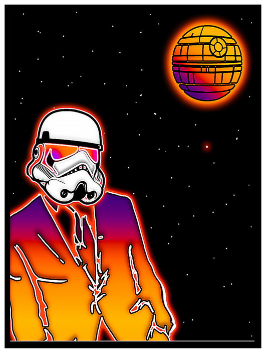 Stormtrooper Sunset Blast – Art Sticker